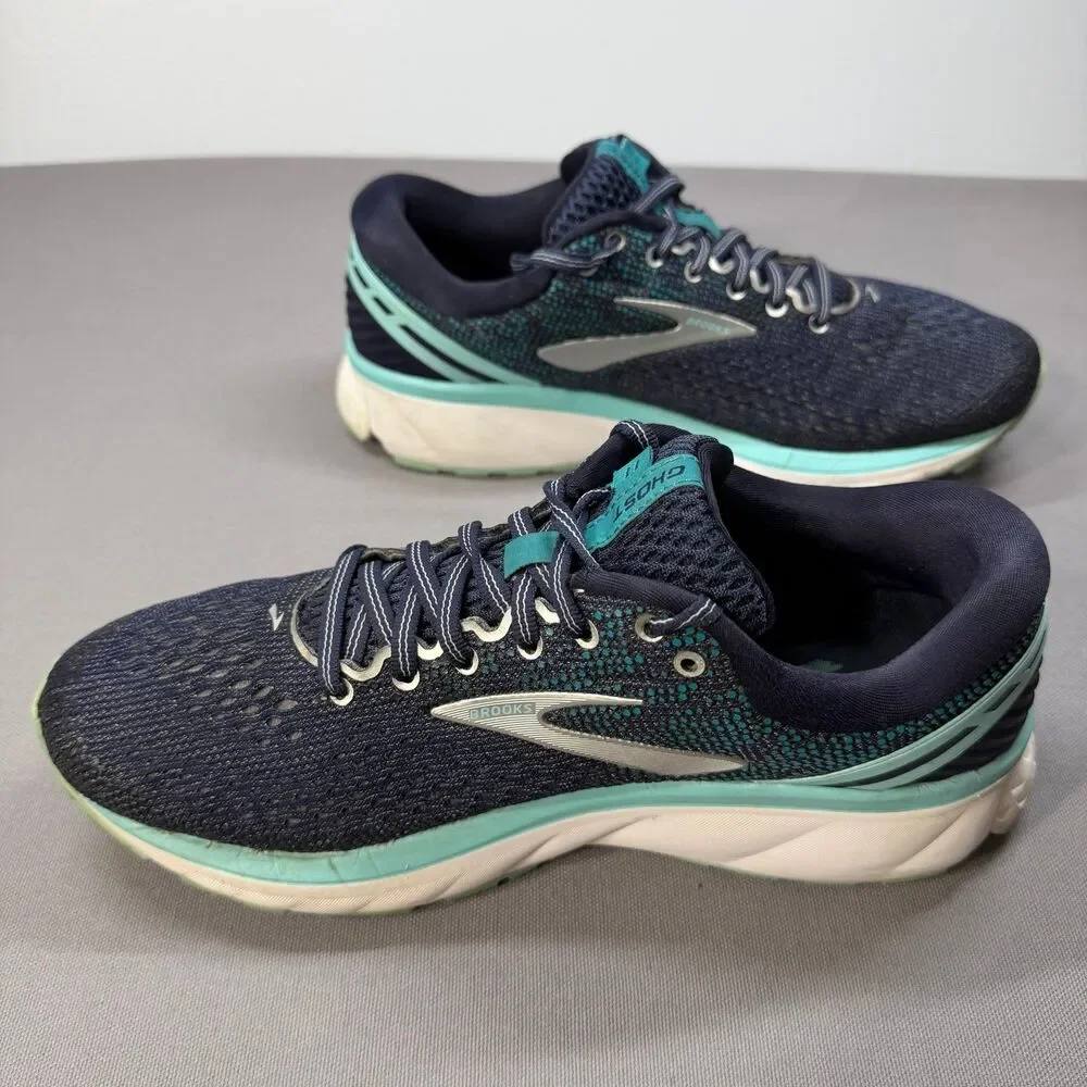Brooks Ghost 11 Running Shoes Women’s US 9 Wide D Navy Teal Athletic Walking
